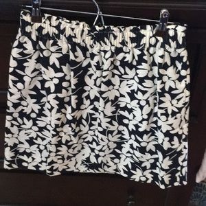 Floral navy and white skirt